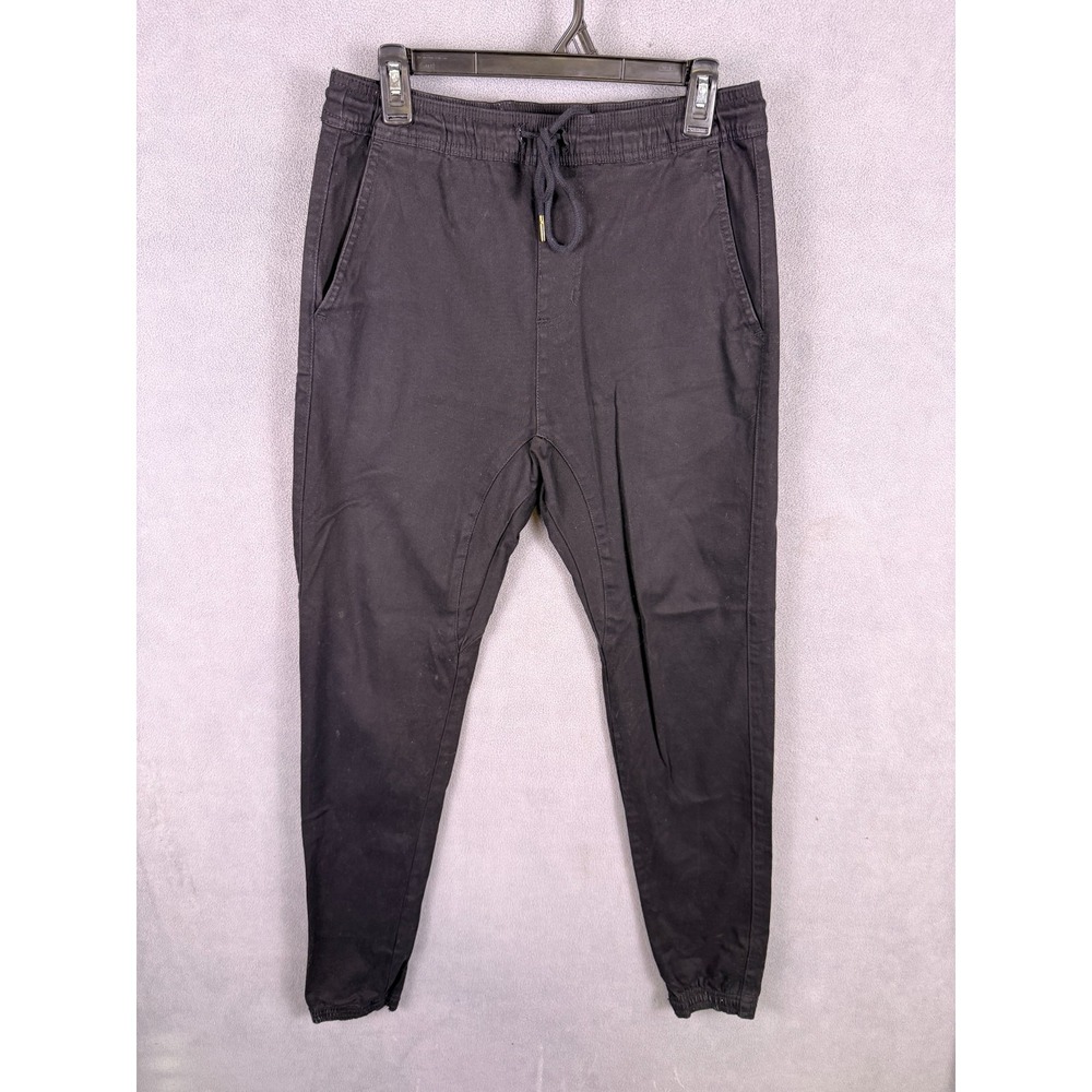 Charles And A Half Jogger Pants Mens Medium Black Tapered Drawstring